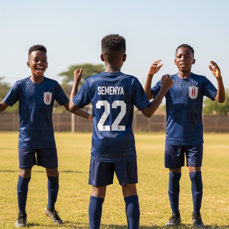Children participating in football training